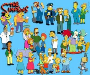Puzzle Αρκετά χαρακτήρες από The Simpsons